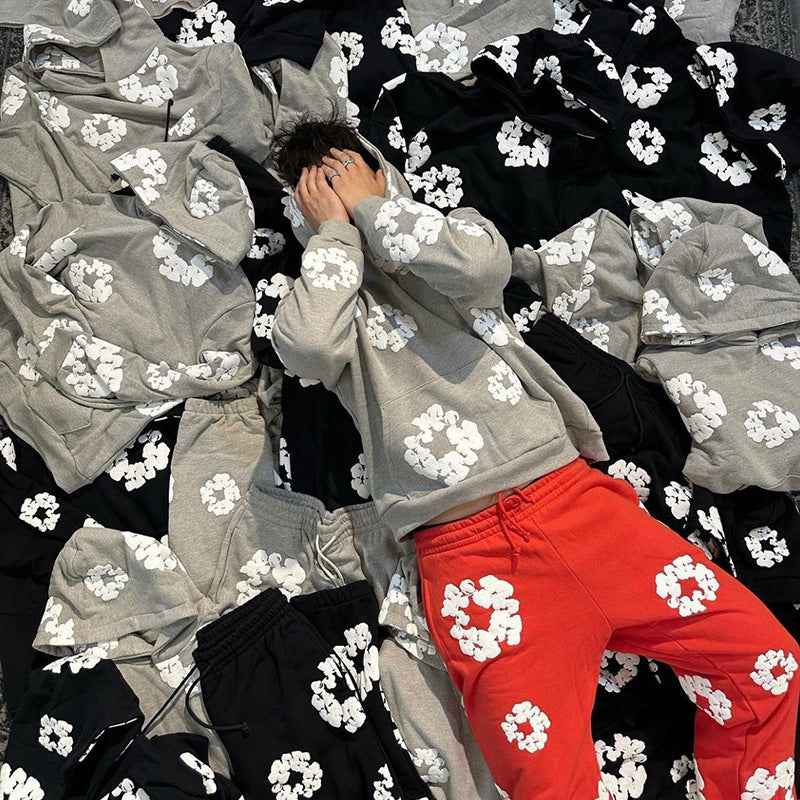 Heavyweight Fleece-Lined Hooded Sweatshirt with Unique Print