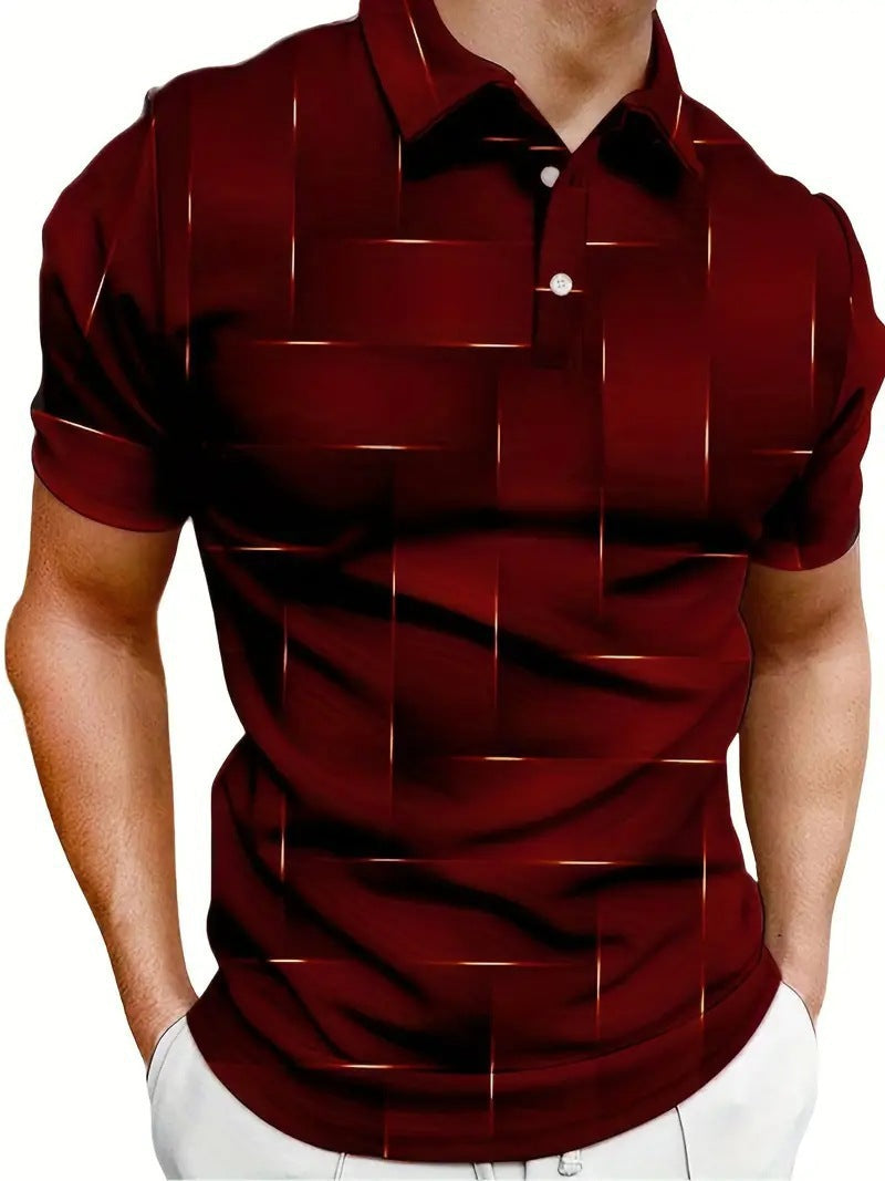 Printed buttoned short-sleeved shirt Colouronova