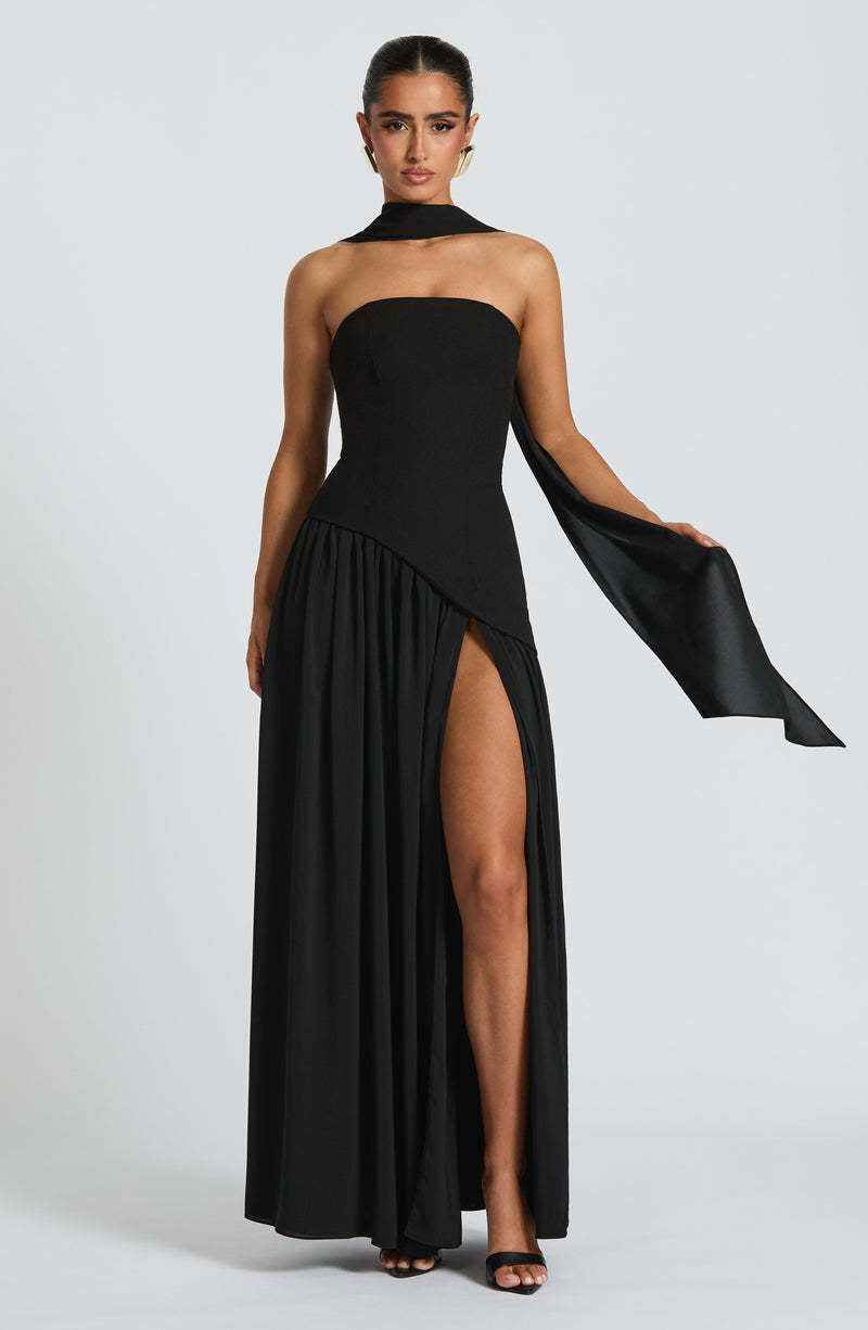 Elegant Bodycon Long Dress with Crossover Strap