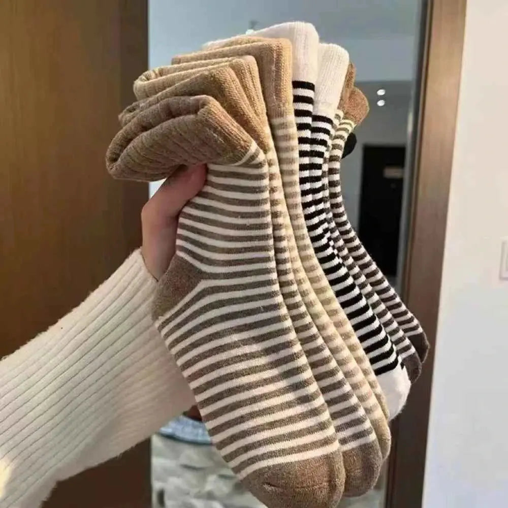 1 pair Winter Socks Warm Soft Fluffy Bed Socks stripes Japanese Korean Wool Thicken Fleece Socks Ladies Home Floor Slipper