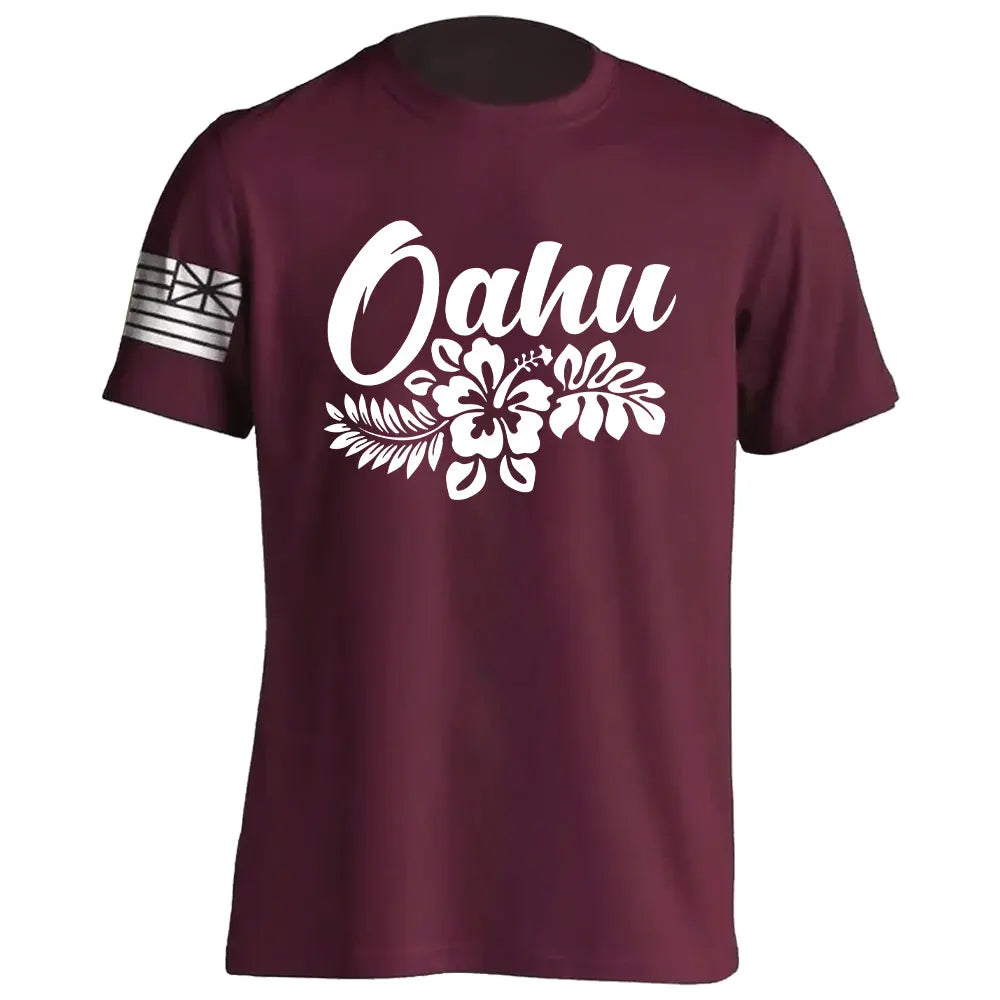 Men's Cotton Shirt OAHU HAWAII SURFING Distressed TShirt Unisex Surf Board Beach Tee Tops Summer Fashion Casual Short Sleeves - Colouronova