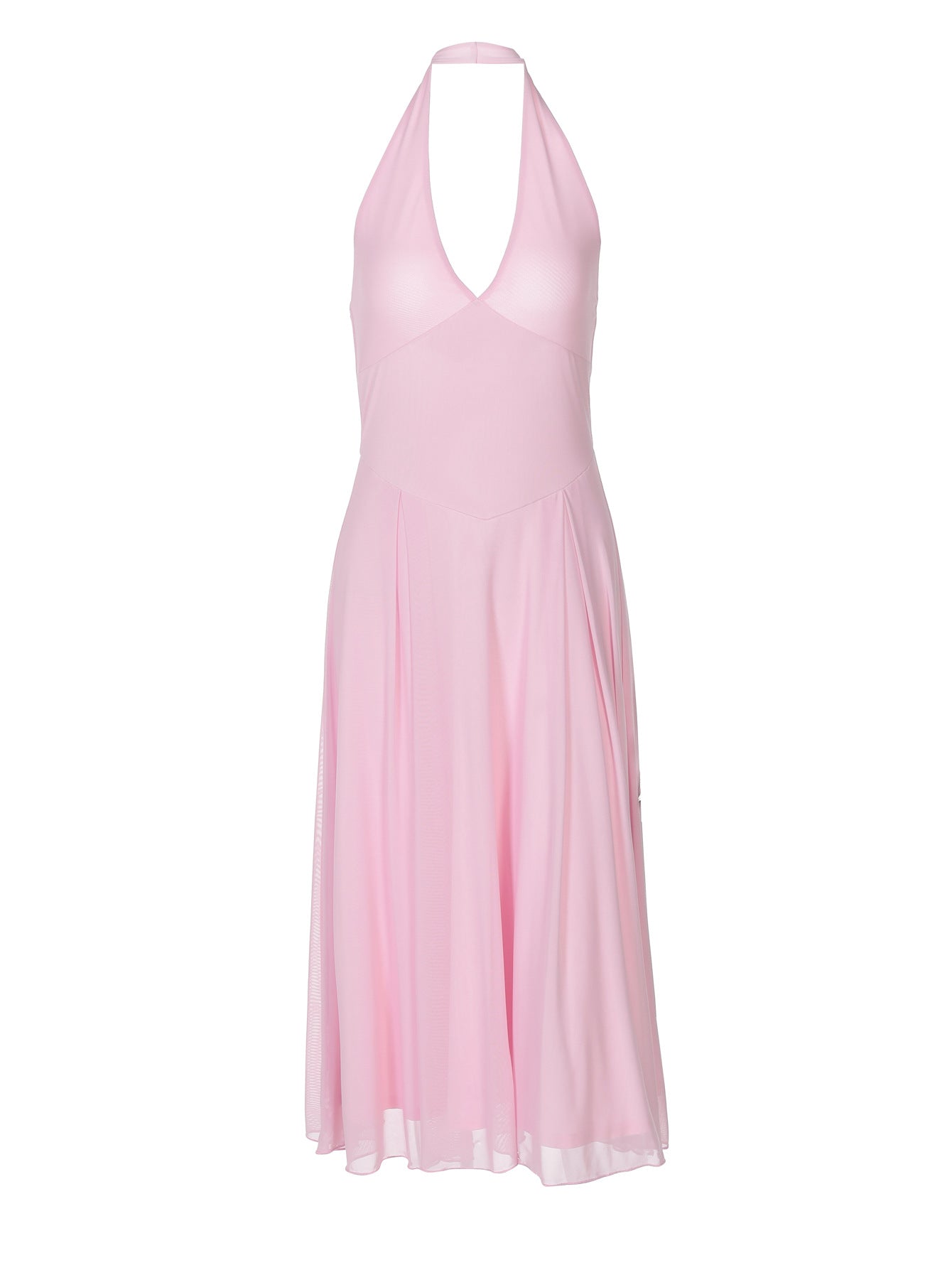 Elegant Backless Halter Neck Dress Colouronova