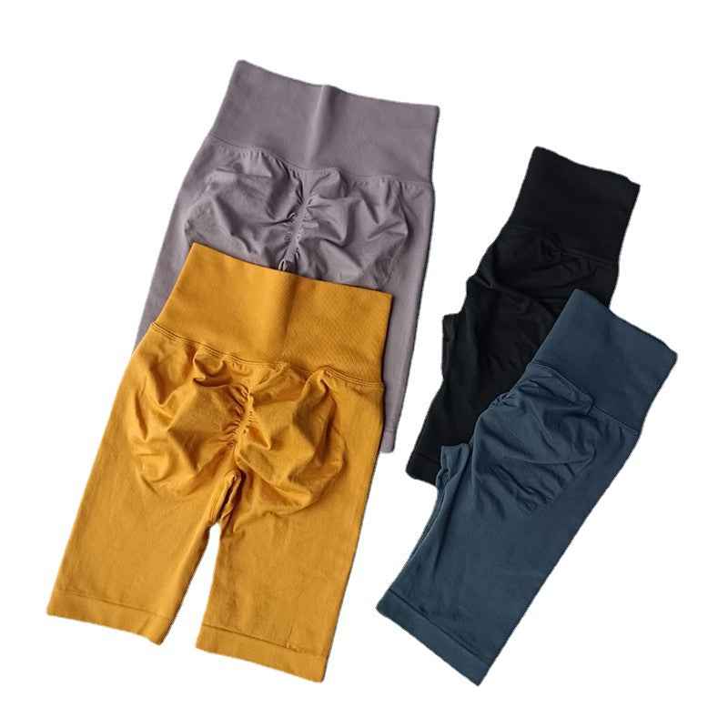 Seamless butt-lifting fitness shorts for women