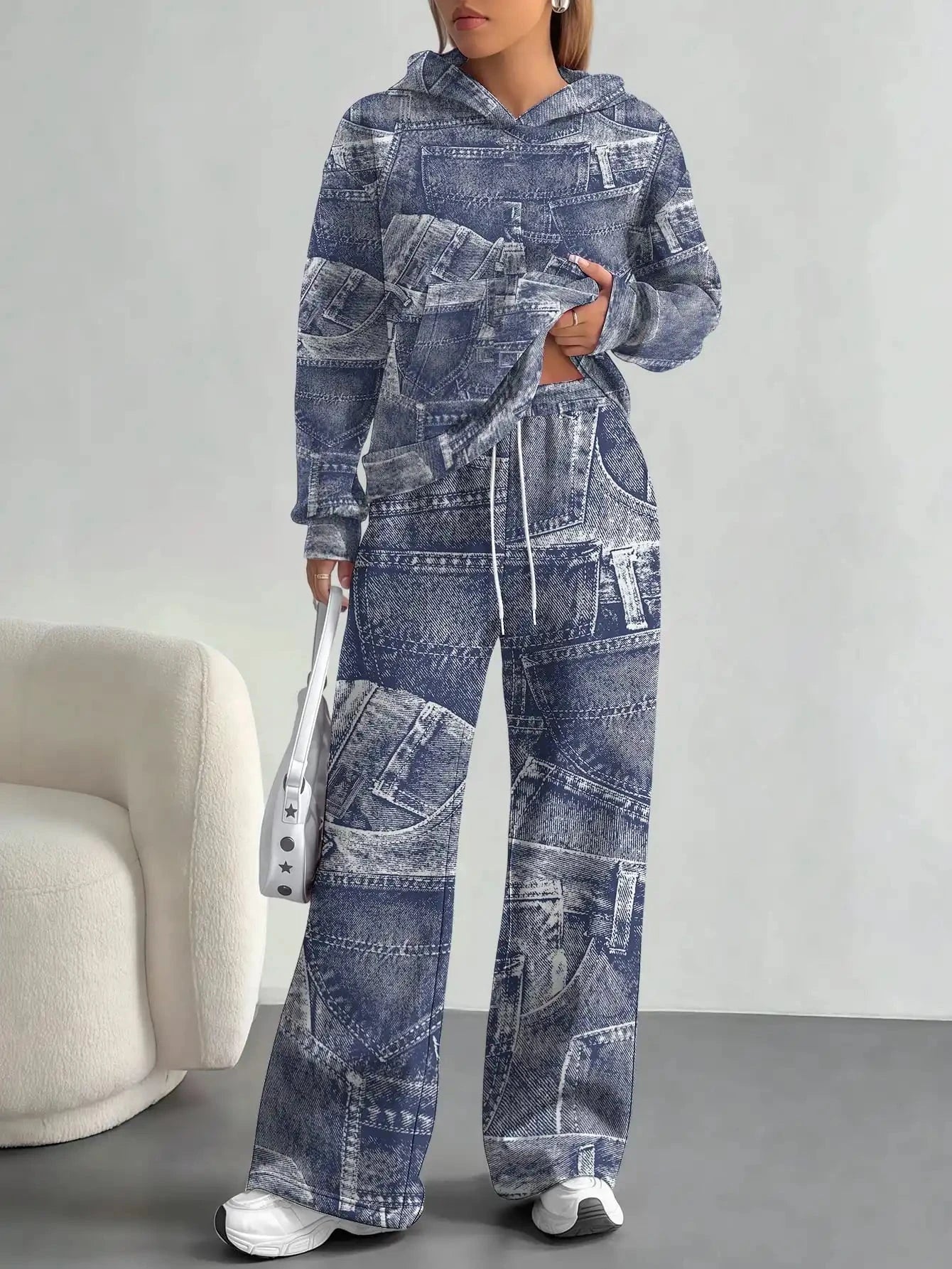 Foreign trade flame splicing printing new hot style 2025 new pink gradient fashion casual European and American women's suit Colouronova