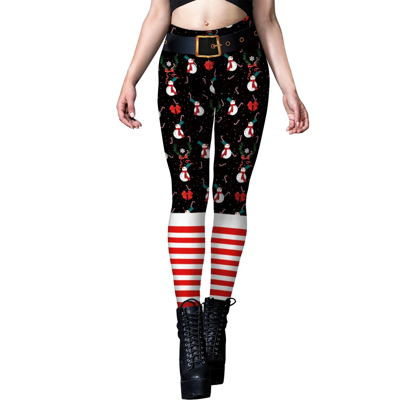 Phantasy Vintage Women Christmas Leggings Autumn Winter Women Xmas Pants Sexy Tights Trousers Festival Party Carnival Leggings - Colouronova