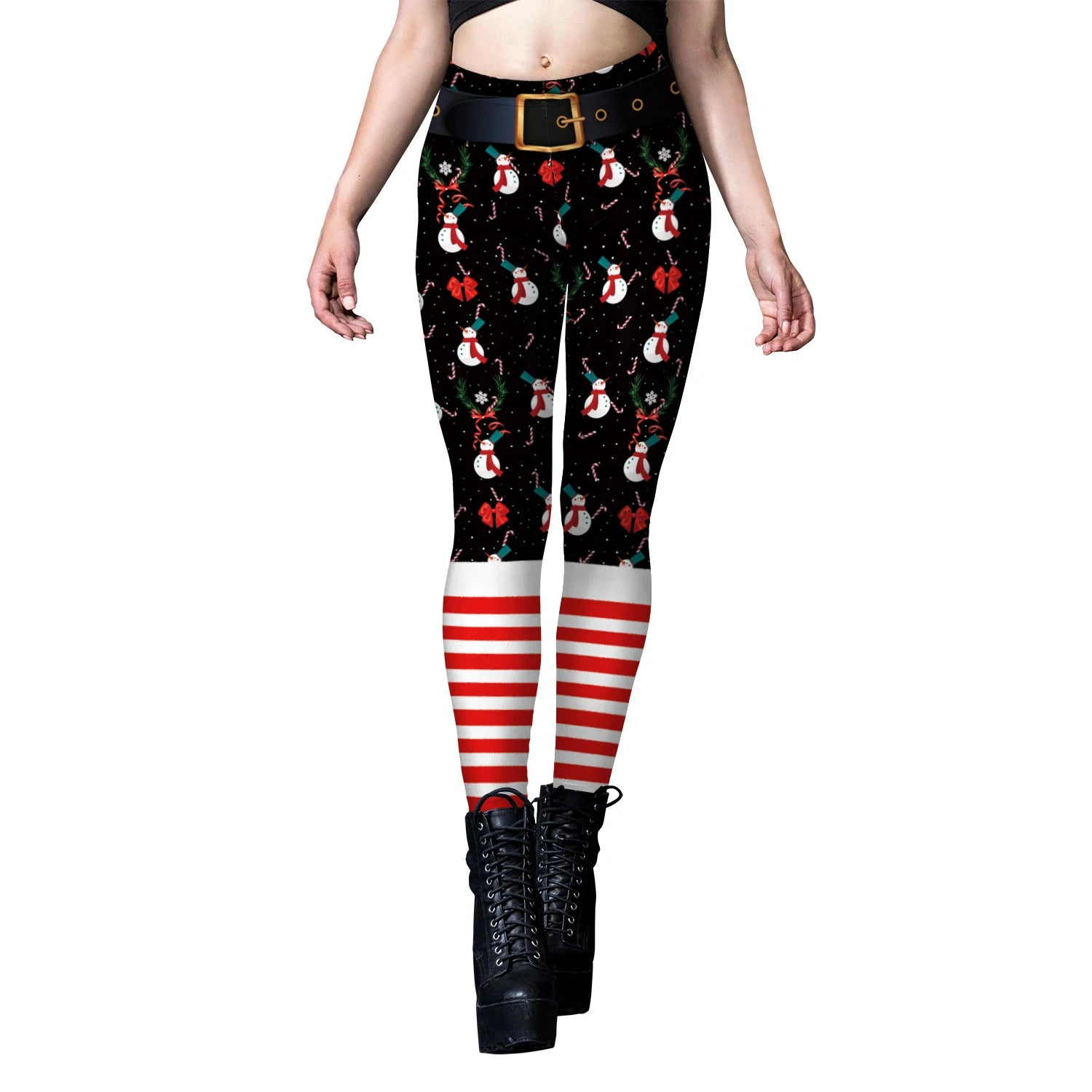 Phantasy Vintage Women Christmas Leggings Autumn Winter Women Xmas Pants Sexy Tights Trousers Festival Party Carnival Leggings - Colouronova