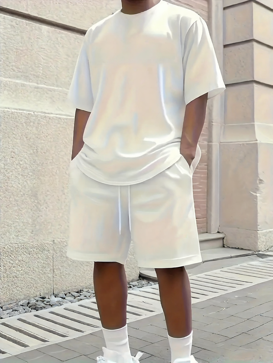 Men's Short Sleeve and Shorts Casual Set Colouronova