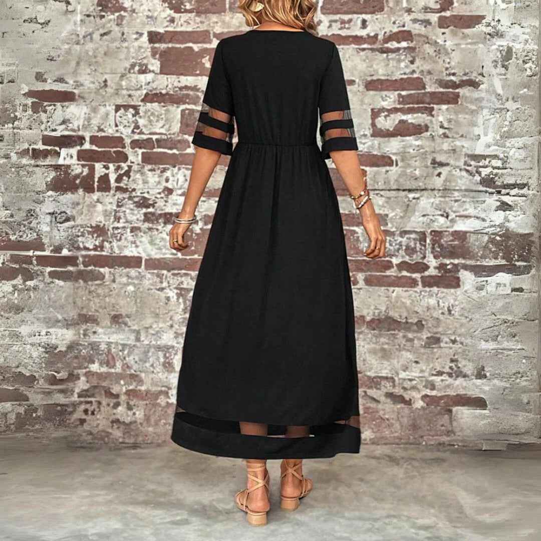 Mesh Splicing Pocket Dress