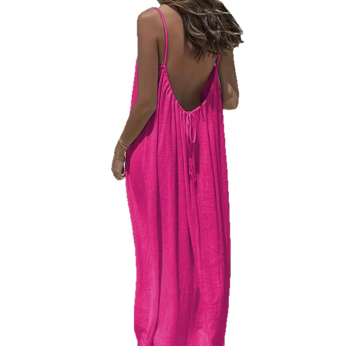 Womens Backless Loose Dress Colouronova