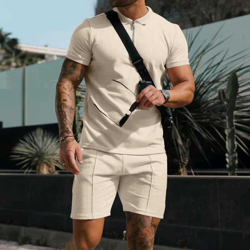 Loose lapel T-shirt suit for men Colouronova