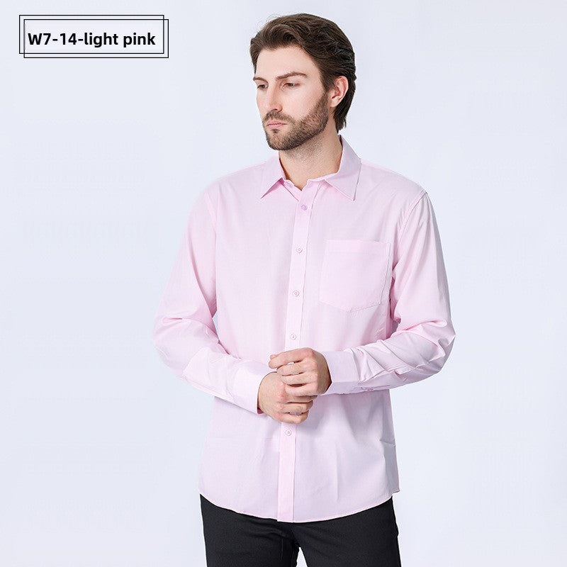 Men's Long-Sleeve Anti-Wrinkle Business Casual Shirt Colouronova
