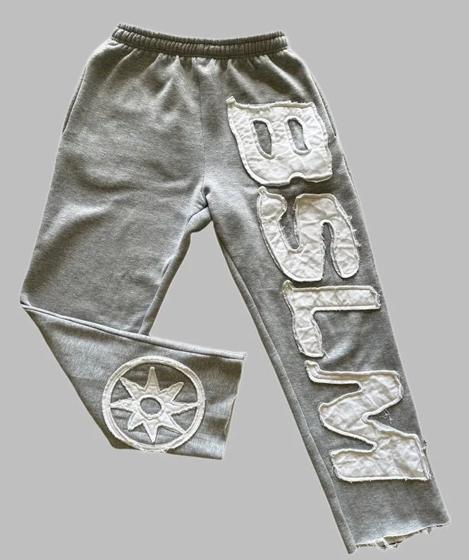 Letter print loose pants Colouronova