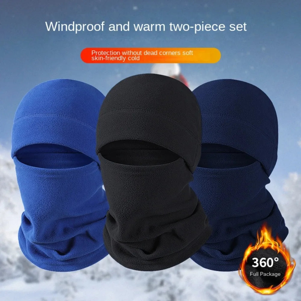 Balaclava Neck Warmer Fleece Ski Mask Bonnet Hat Ear Protection Beanies Hat Winter Face Mask Men Winter Cap Pullover Cap - Colouronova