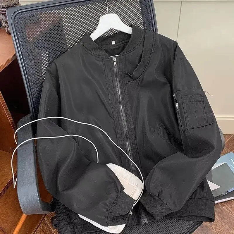 Autumn Men's Lightweight Windproof Bomber Jacket Outdoor Spring Windbreaker Zipper Unisex Jacket Handsome Loose Baseball Jacket - Colouronova