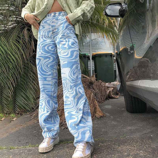 Women's High Waist Straight Leg Jeans