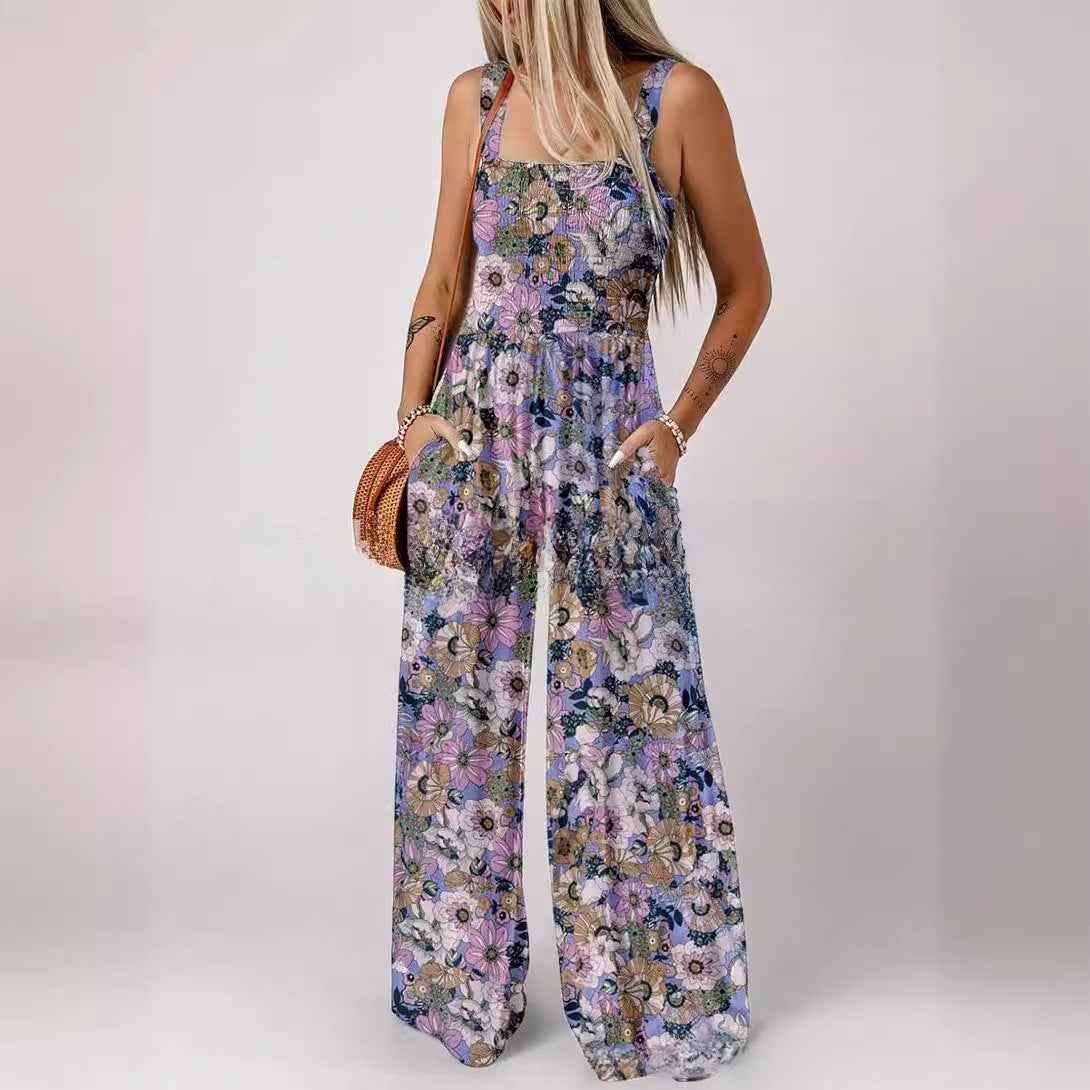 Bohemian Print Strap Jumpsuit