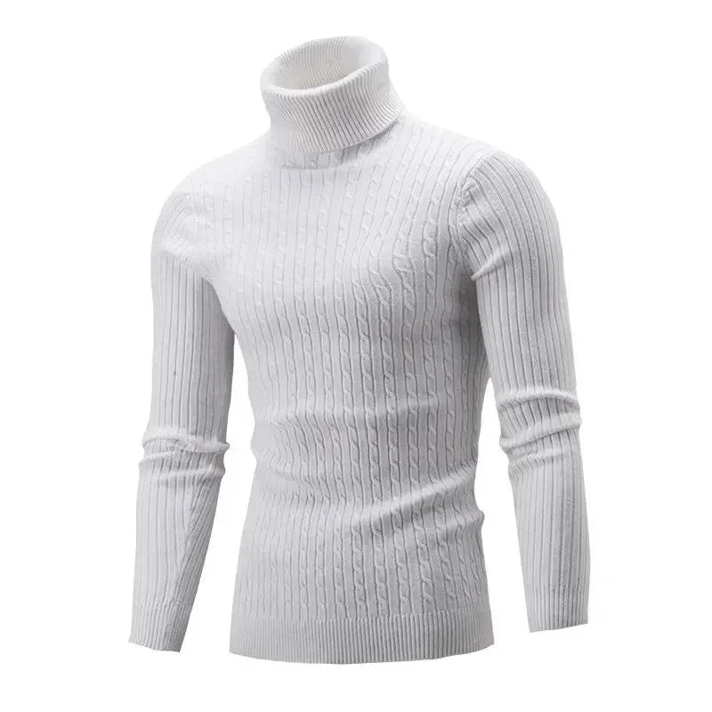 2025 Men's Warm Knitted Sweater Turtleneck Sold  Knitting Pullovers Tops Knitted Sweater Male Jumper All Match Casual Sweater Colouronova