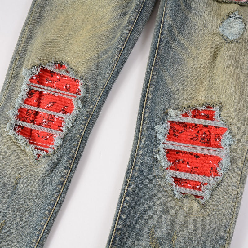 Street-style casual denim trousers Colouronova