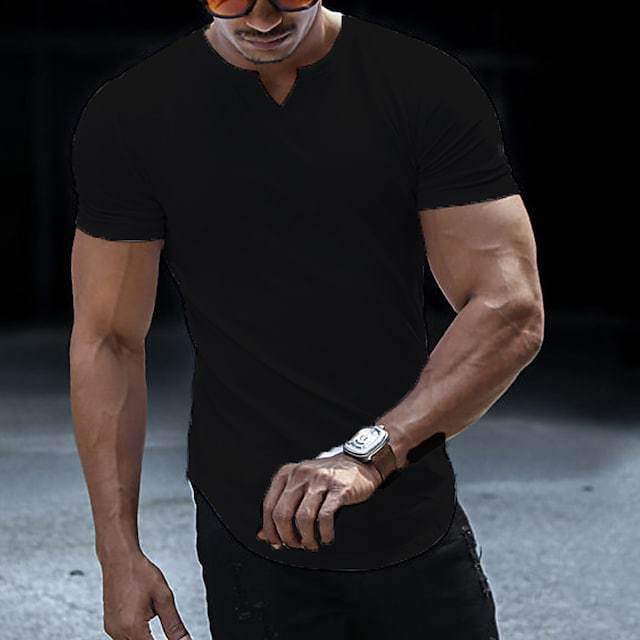 V-neck Men's Casual T-shirt Colouronova