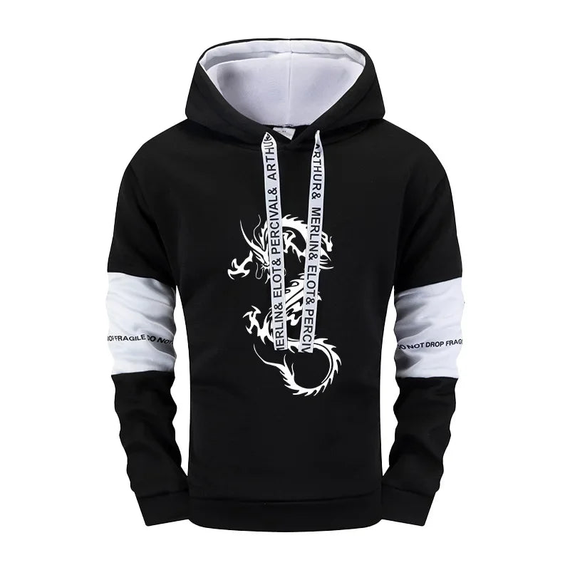 Chinese Dragon Printed Men's Tracksuit Hooded Sweatshirt Sweatpants Fall Winter Daily Casual Sporty Jogger Set Hoodie Sportswear - Colouronova