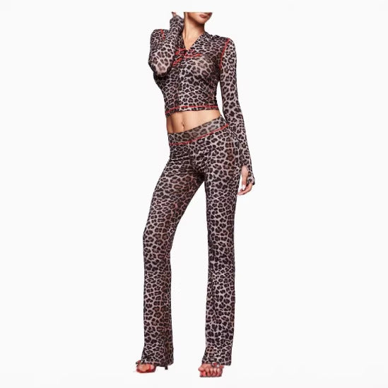 Printed Hooded Long Sleeve Thumb Hole Two Piece Set Colouronova