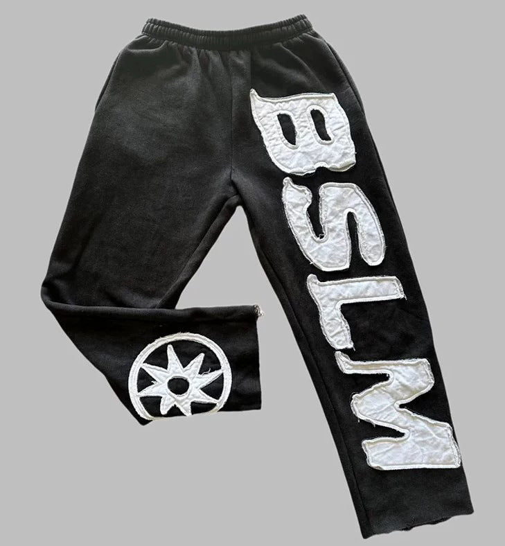 Letter print loose pants Colouronova