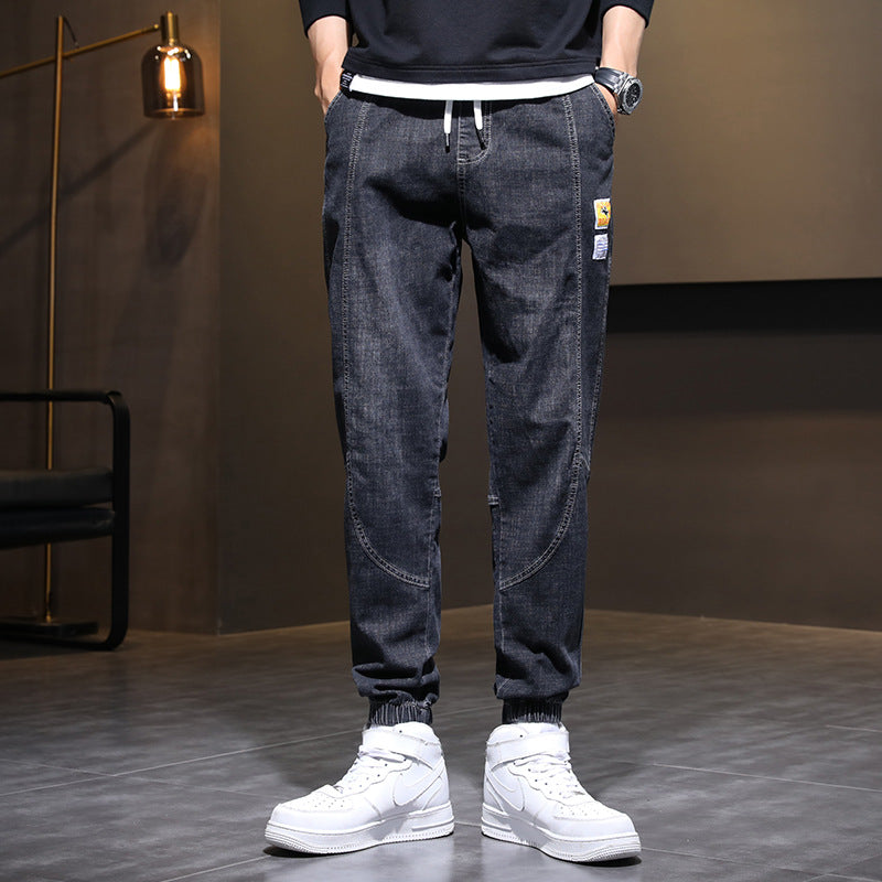 Men's Drawstring Straight-Leg Fleece Jeans Colouronova
