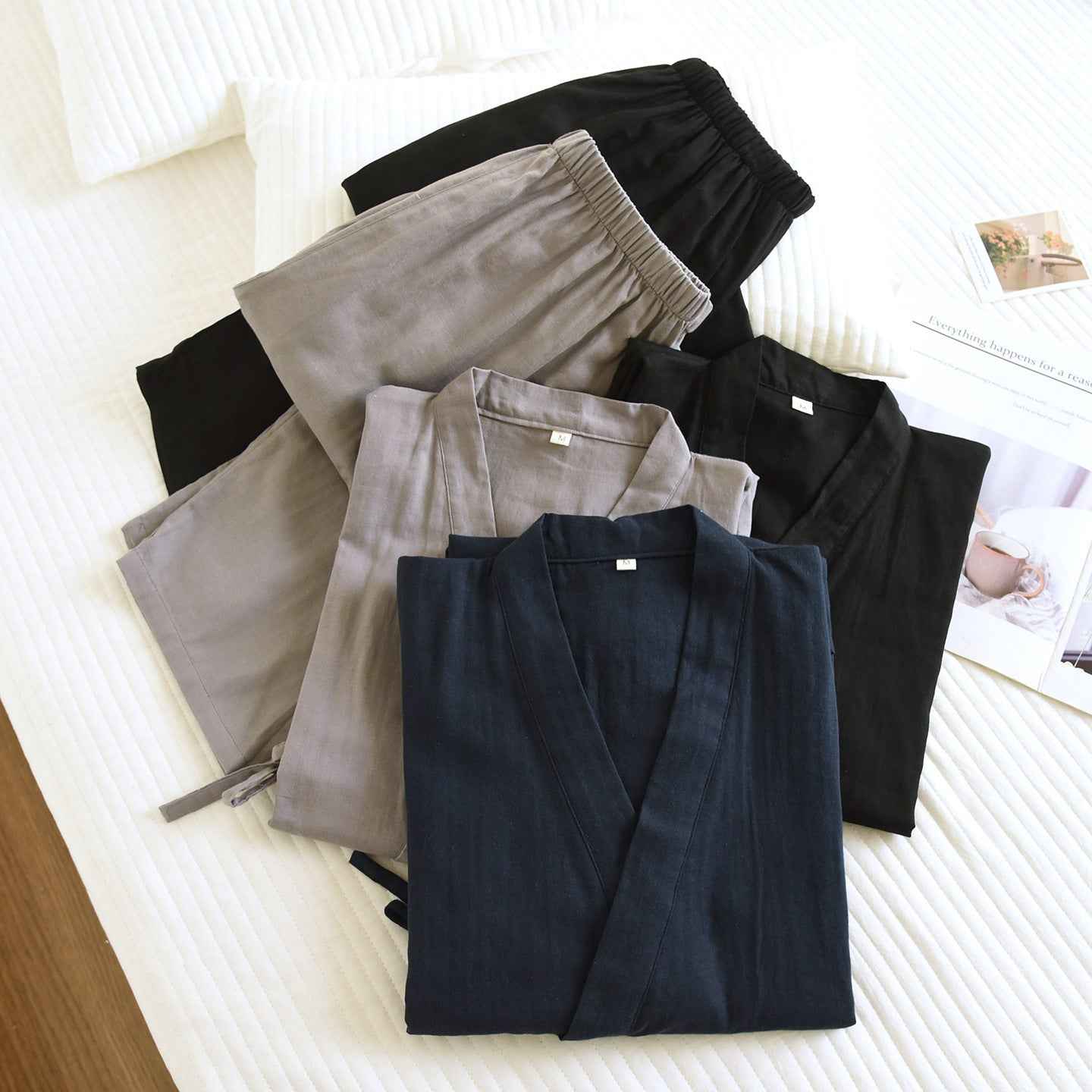 gauze tie-up loungewear set