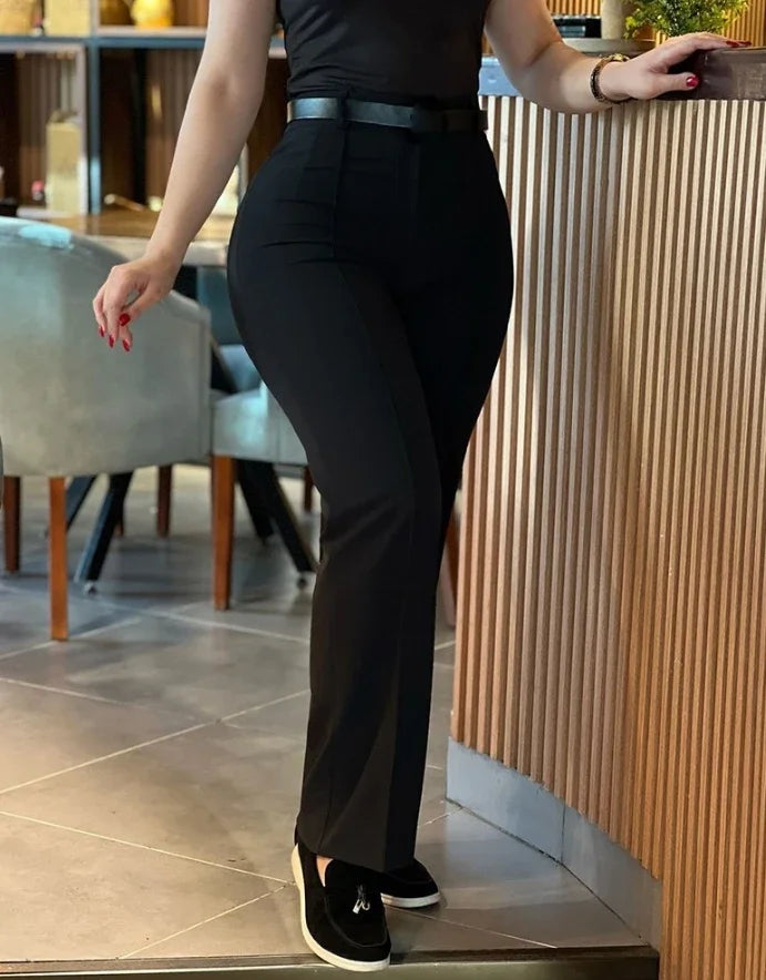 Fashion Formal Pants for Women Autumn Winter Business Wear Office Lady Long Trousers High Waist Straight Leg Women's Work Pants - Colouronova