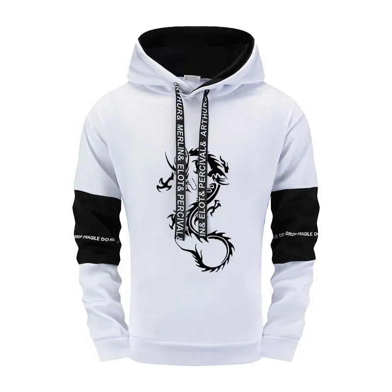 Chinese Dragon Printed Men's Tracksuit Hooded Sweatshirt Sweatpants Fall Winter Daily Casual Sporty Jogger Set Hoodie Sportswear - Colouronova