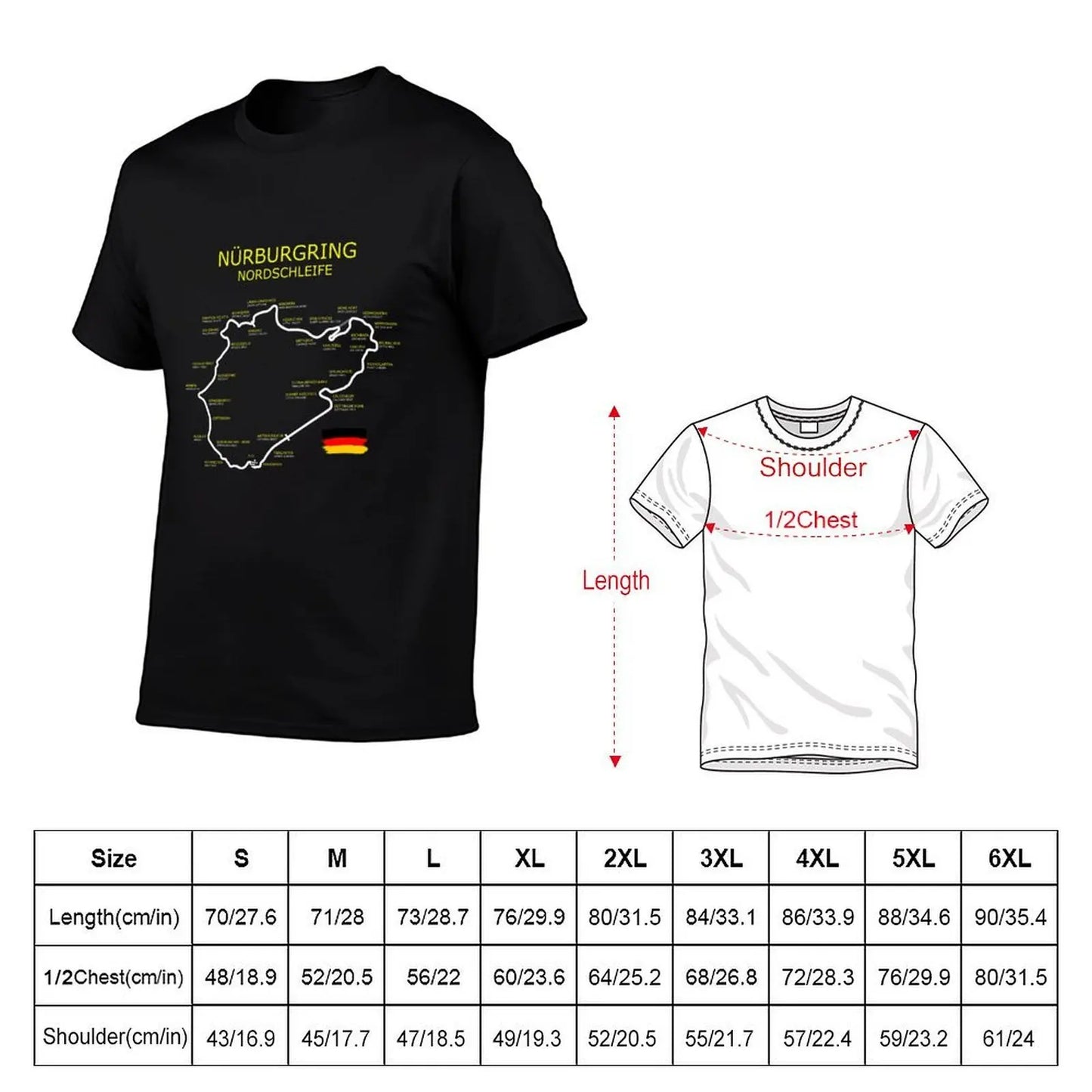 The Nurburgring T-Shirt man t shirt designer t shirts for man graphic tees T-Shirt - Colouronova