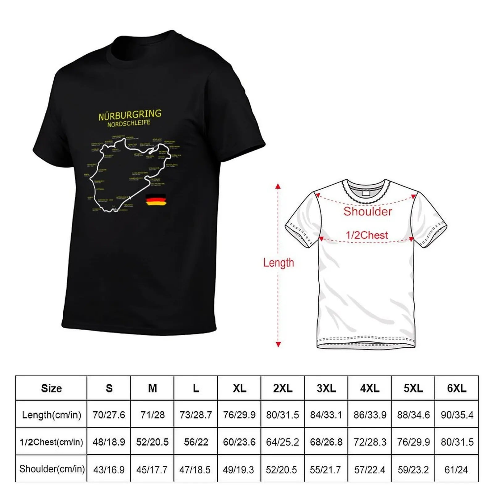 The Nurburgring T-Shirt man t shirt designer t shirts for man graphic tees T-Shirt - Colouronova