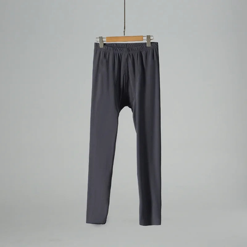 Mens Long Johns Pants Velvet Thickened Quick Warm Bottoms Thermal Underwear Loose Autumn And Winter U Convex Pouch Leggings - Colouronova