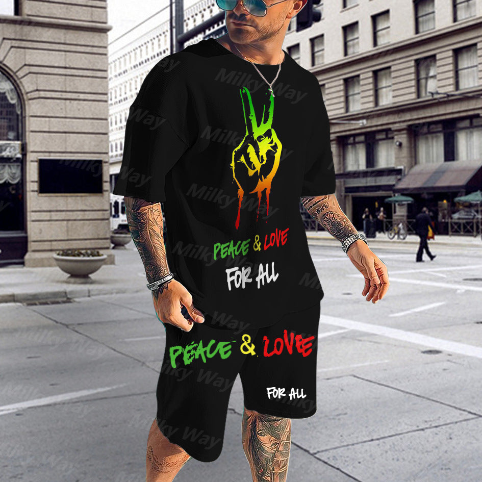 Men's 3D Digital Printing Casual Set Colouronova