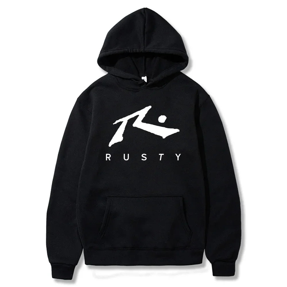 Men's hoodie kangaroo pocket winter comfort StreetWe sweatshirt Men's rusty printed hat Casual pattern hoodie TOPS - Colouronova