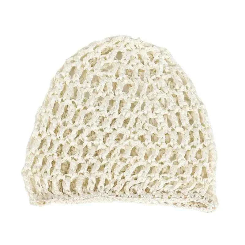 R1WE Hollowout Crochet Brimless Hat Simple Skull Cap Breathable Knitted Hat for Autumn Winter Fashion Hair Net Sleep Headwear