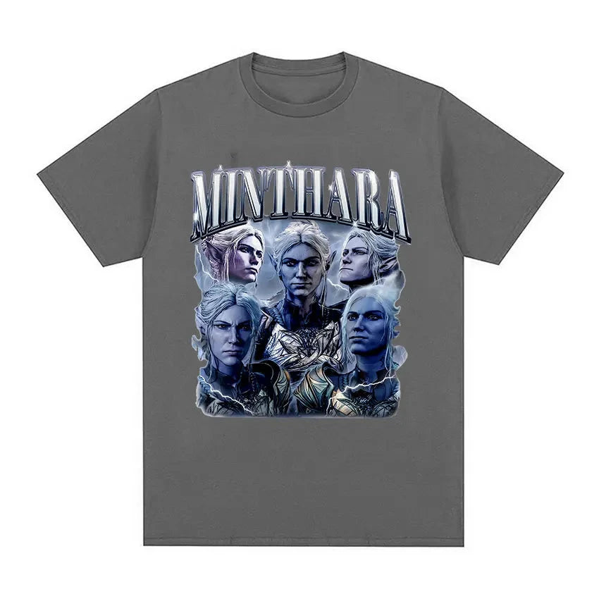 Game Minthara Astarion Baldurs Gate 3 Graphic T Shirt Men Fashion Retro Gothic T-Shirt 100% Cotton Oversized Tshirts Tops Unisex Colouronova