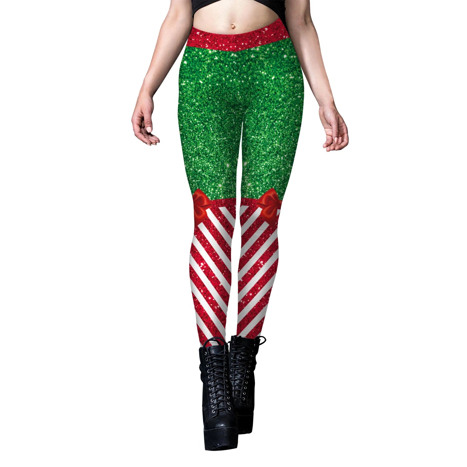 Phantasy Vintage Women Christmas Leggings Autumn Winter Women Xmas Pants Sexy Tights Trousers Festival Party Carnival Leggings - Colouronova