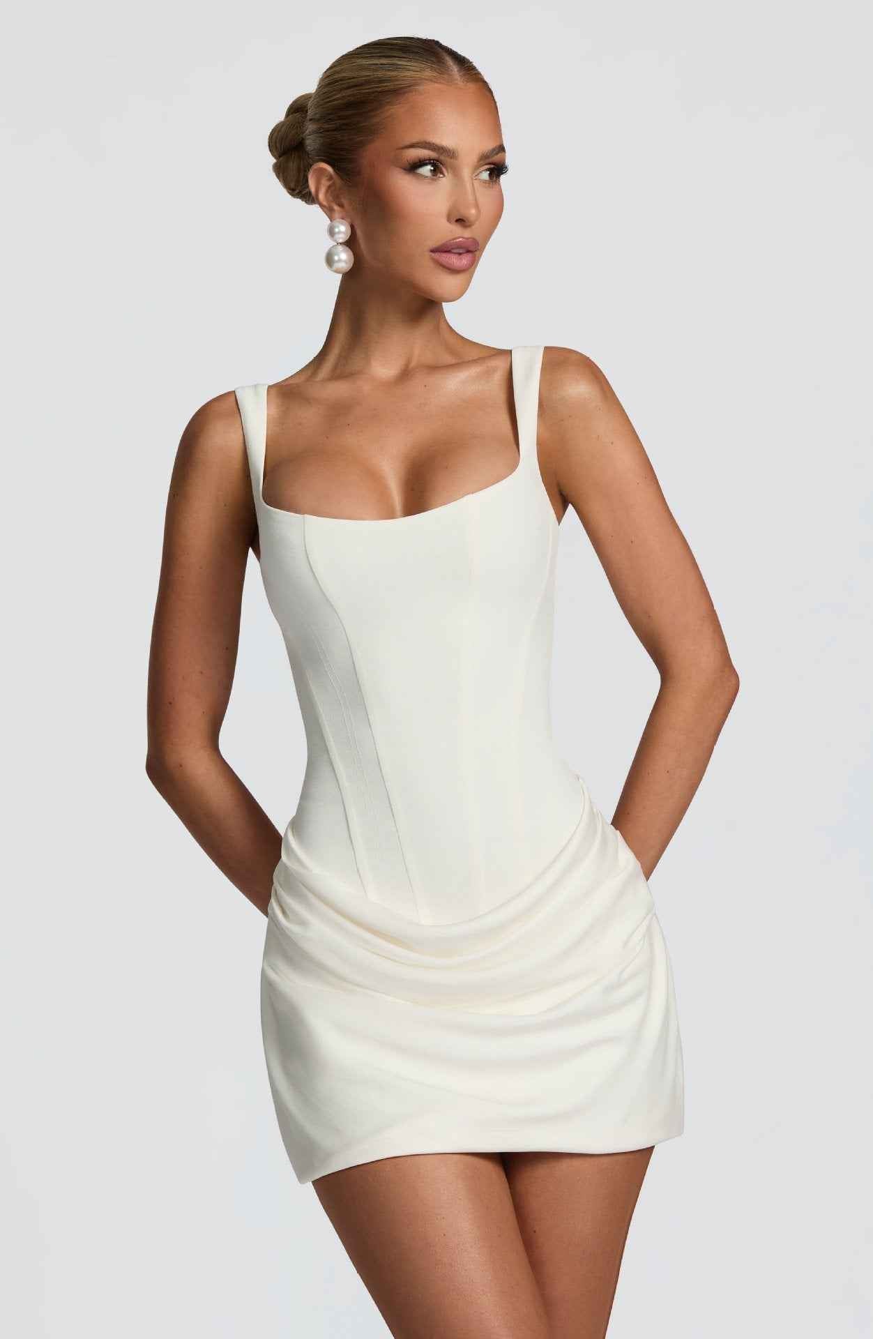 Elegant Pleated Vest Dress