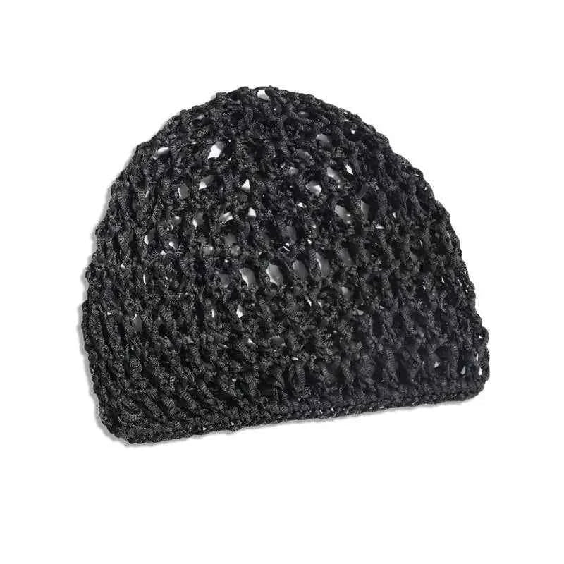R1WE Hollowout Crochet Brimless Hat Simple Skull Cap Breathable Knitted Hat for Autumn Winter Fashion Hair Net Sleep Headwear