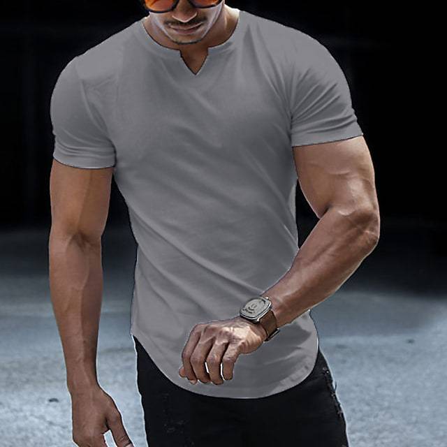 V-neck Men's Casual T-shirt Colouronova