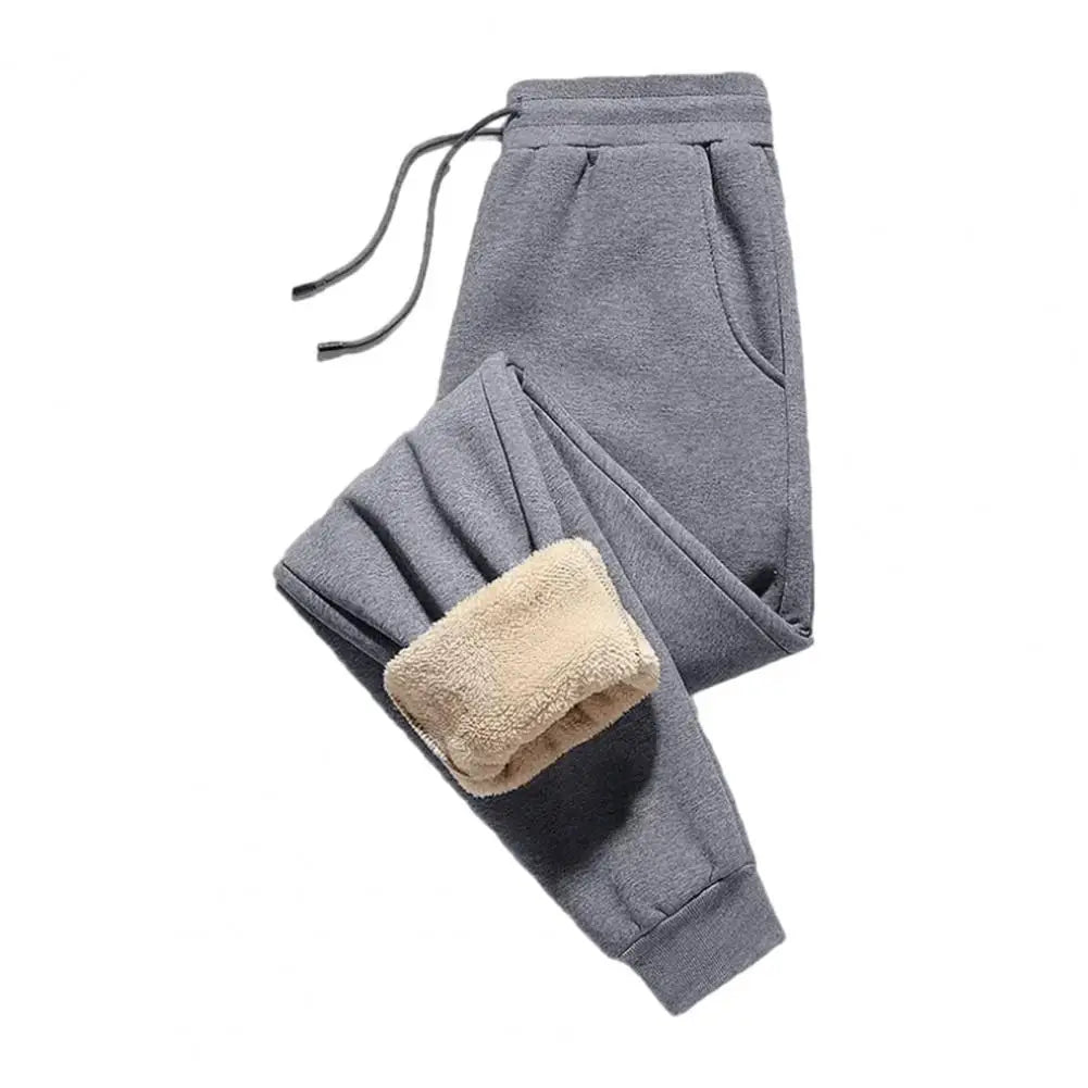 Winter Fleece Pants Men 2023 Lambswool Warm Thick Casual Thermal Sweatpants Male Trousers Brand High Quality Fashion Men Joggers - Colouronova