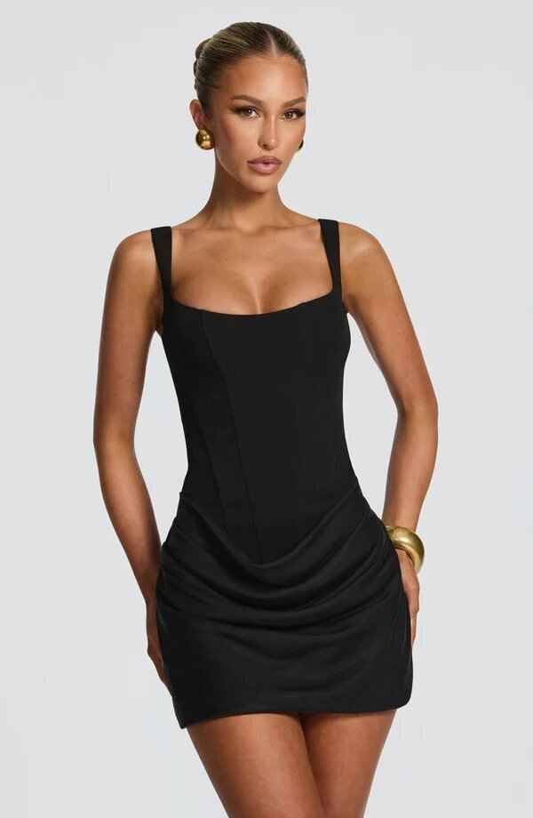 Elegant Pleated Vest Dress