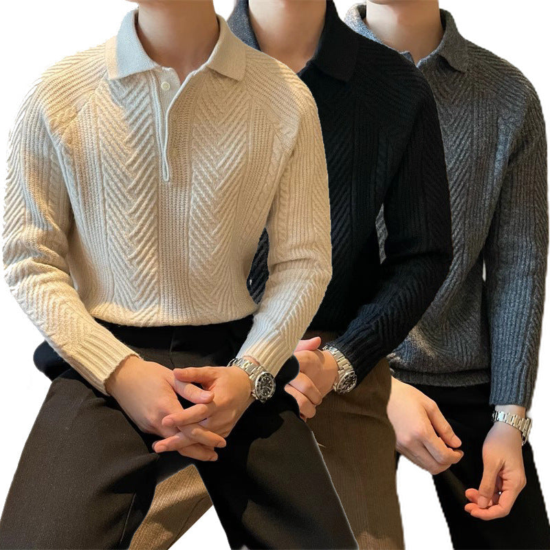 Men's light mature style long-sleeved knitted sweater Colouronova