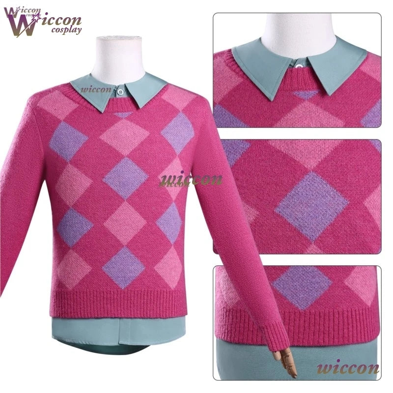 Kpop Demon Hunters Baby Saja Boys Cosplay Costume Wig Hat Set Pink Sweater Full Outfit Baby Wig Hat Men Halloween Xmas Roleplay - Colouronova