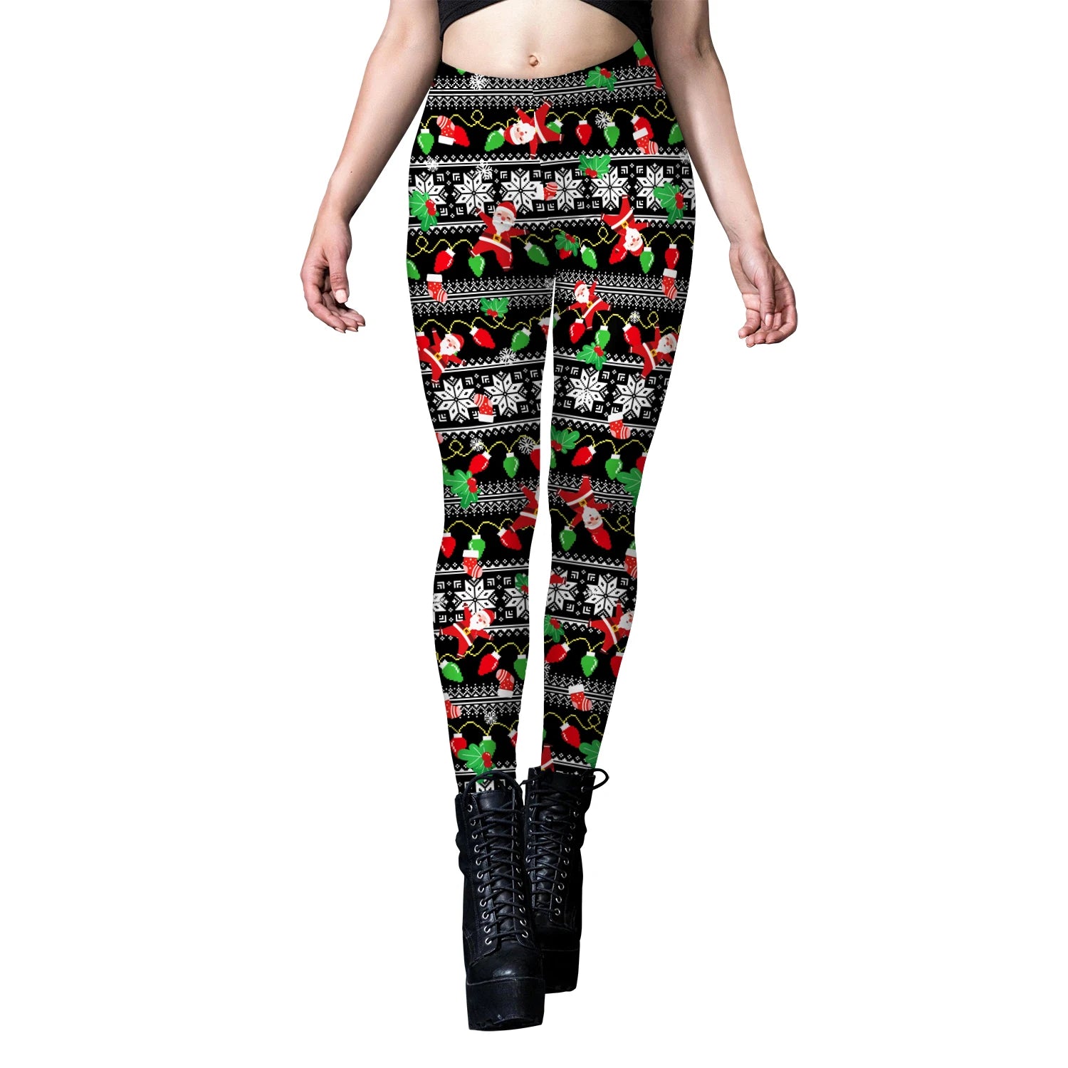 Phantasy Vintage Women Christmas Leggings Autumn Winter Women Xmas Pants Sexy Tights Trousers Festival Party Carnival Leggings - Colouronova