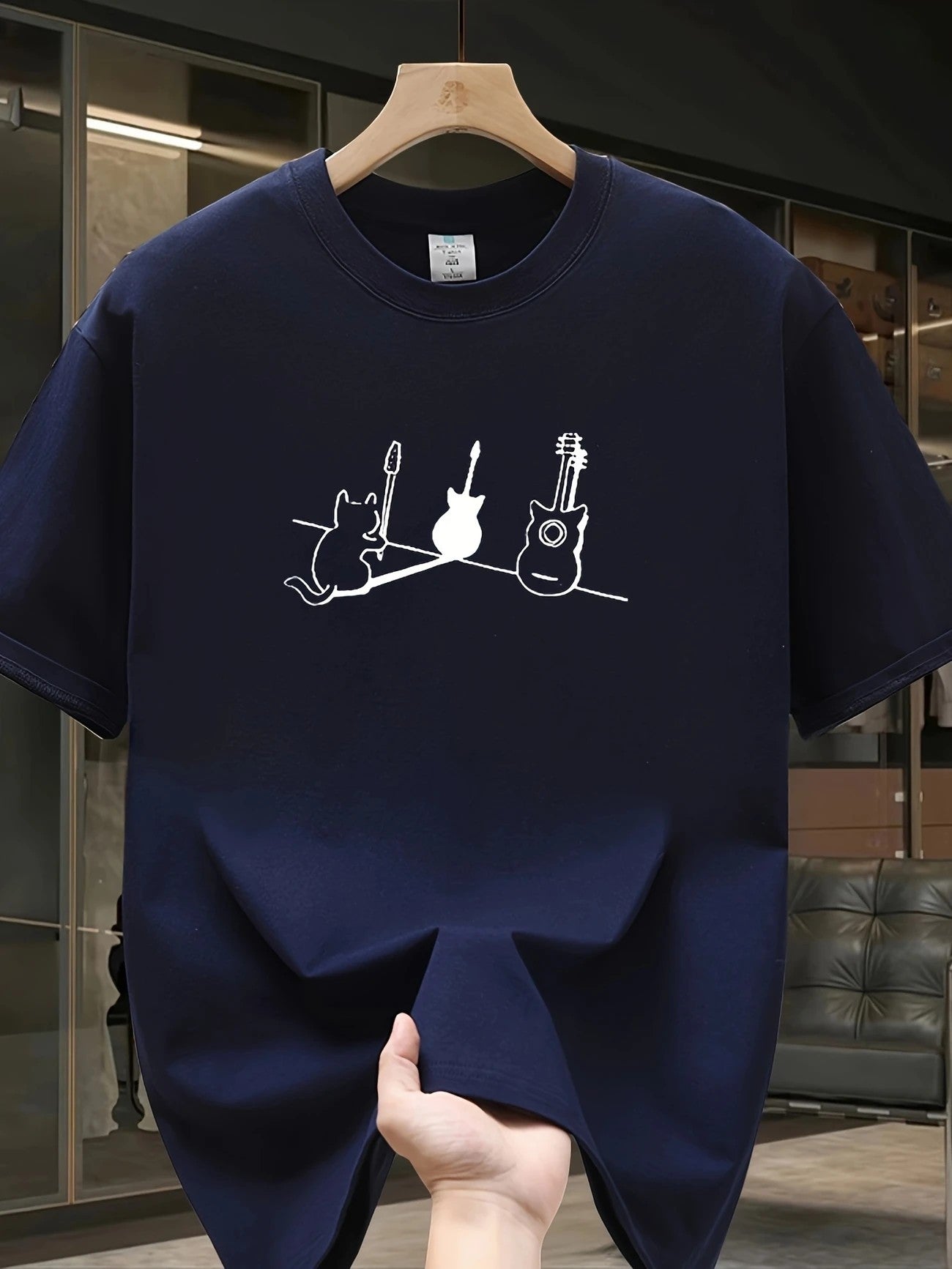 Men's Mesh Print Casual T-Shirt Colouronova