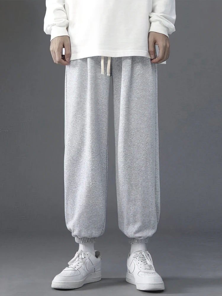 Fall Winter Fleece Thick Sweatpants Men Casual Gray Black Warm Jogger Pants Spring Baggy Wide leg Sport Thermal  Trousers - Colouronova