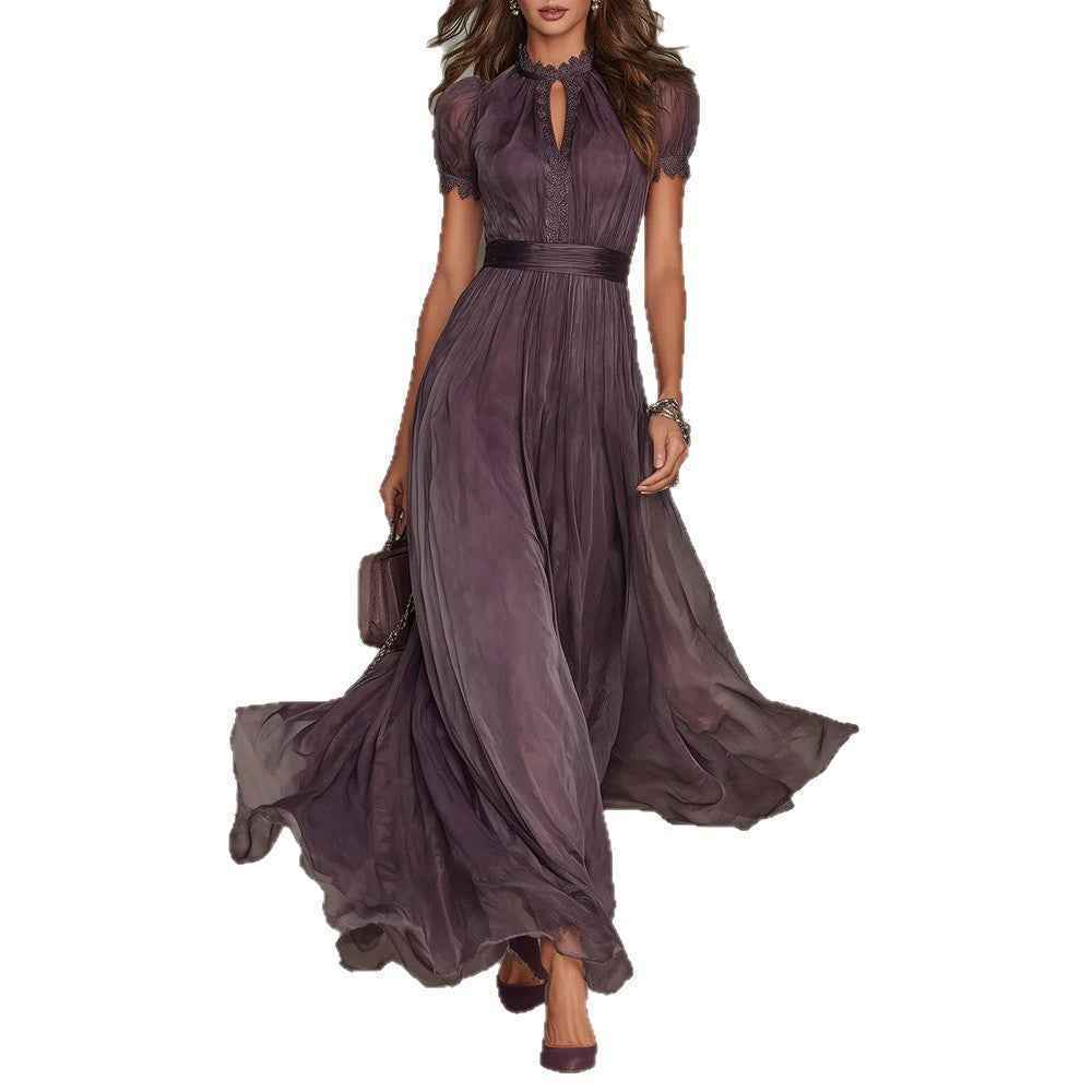 V-Neck Ruffle Flared Dress