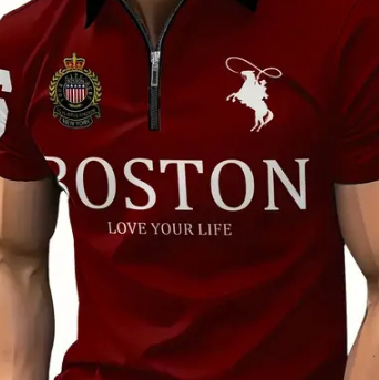Men's casual, versatile, lightweight and fashionable zipper POLO shirt Colouronova